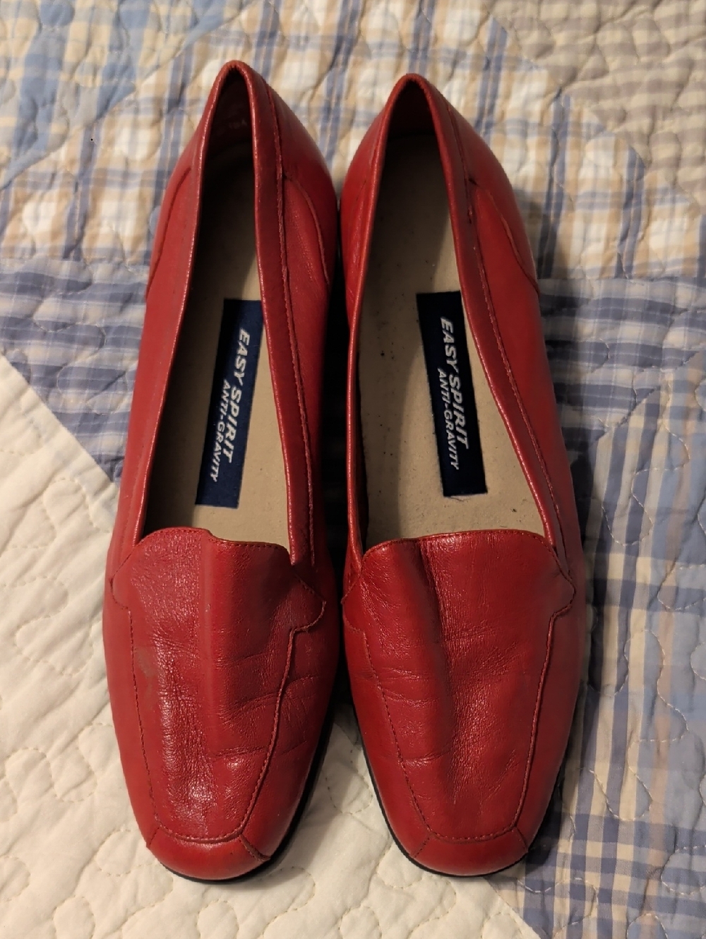 Easy Spirit Red Leather Slip-On Loafers